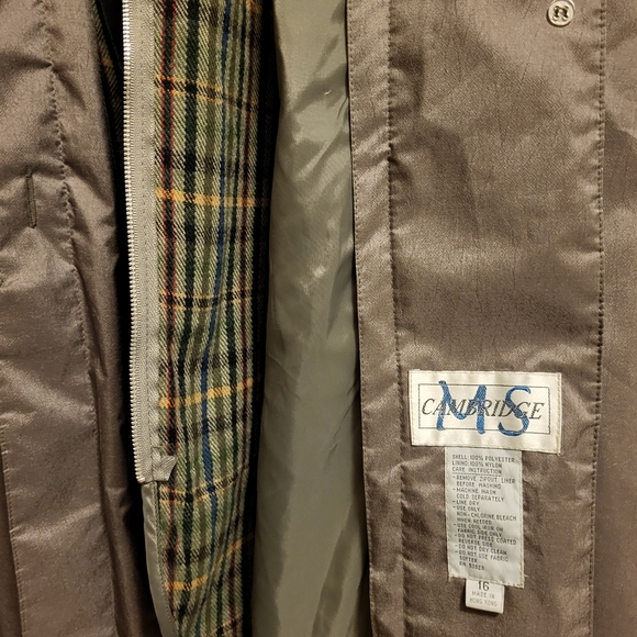 Vintage MS Cambridge Muted Olive Green-Gray Coat Size 16 - Picture 6 of 13